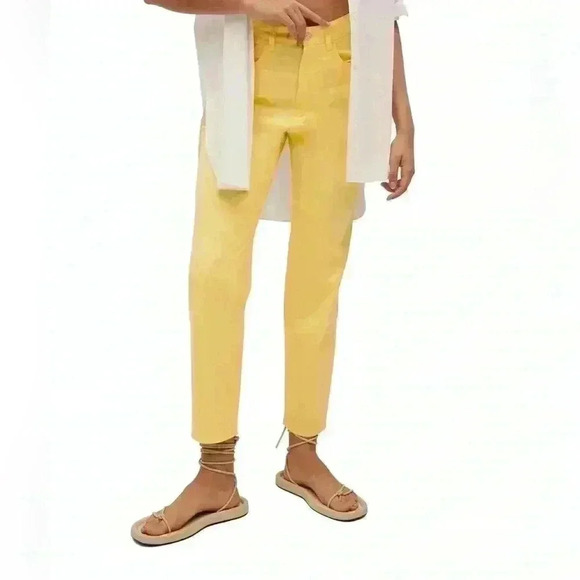Beautiful Yellow Linen Pants  from Mango Size 2 - Picture 1 of 10